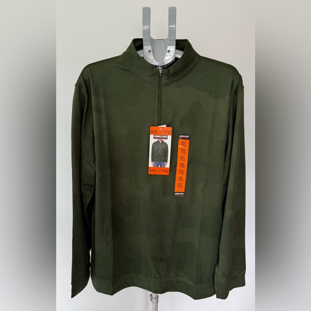 Kirkland Men's 1/4 Zip Performance Shirt Jacket Green Size XXL New with Tags